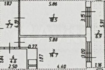 1-к квартира, 50 м², 6/6 эт.